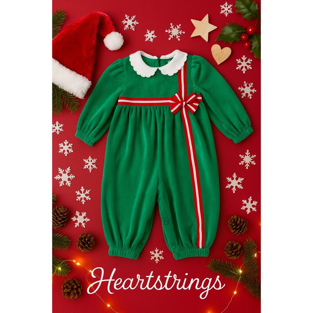 Vintage Heartstrings One Piece Holiday Outfit Sz. 24m